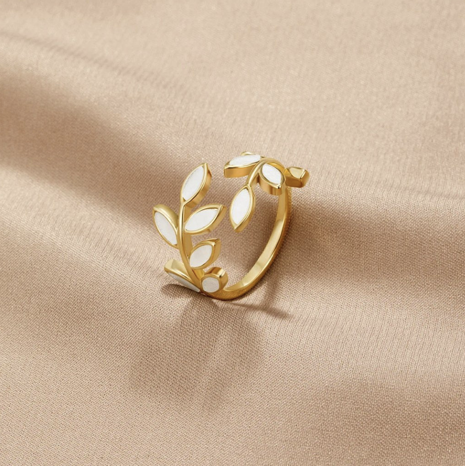 Bague Feuille Dorée