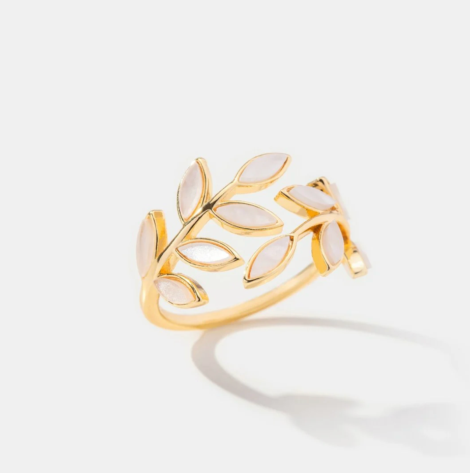 Bague Feuille Dorée