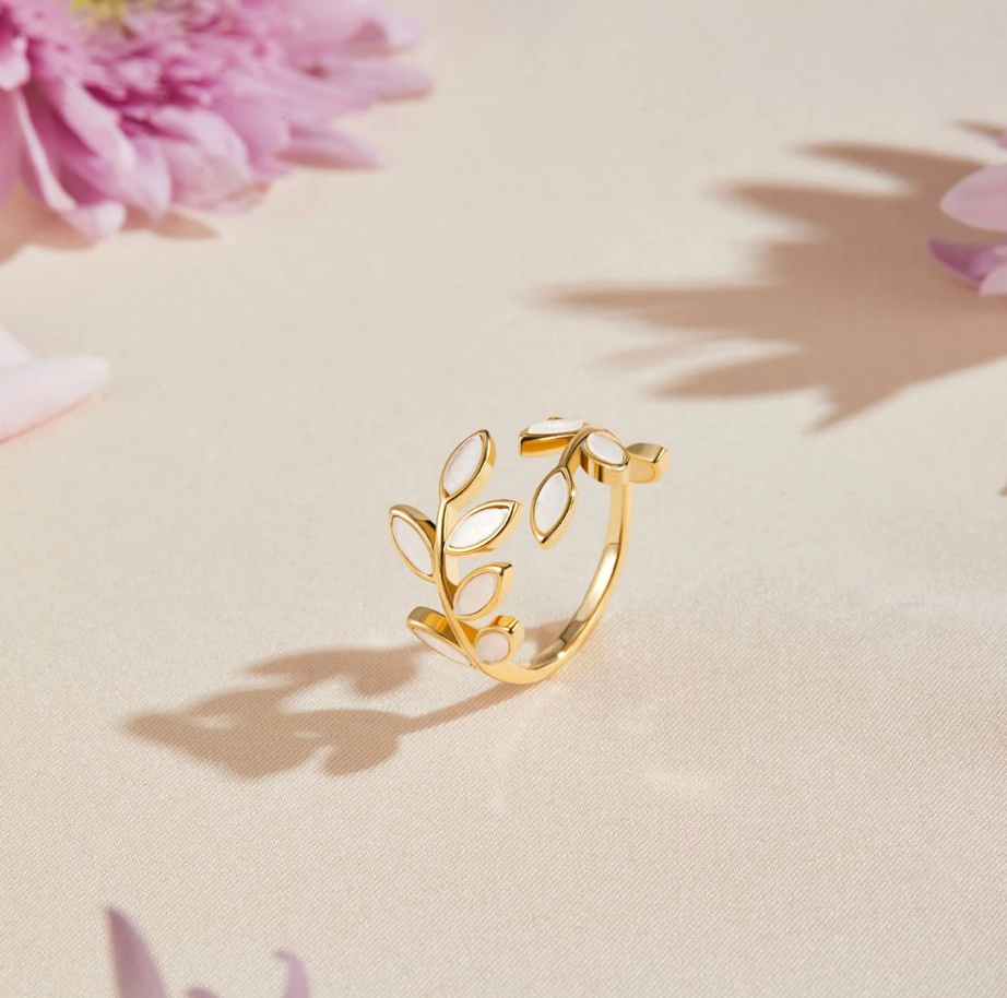 Bague Feuille Dorée