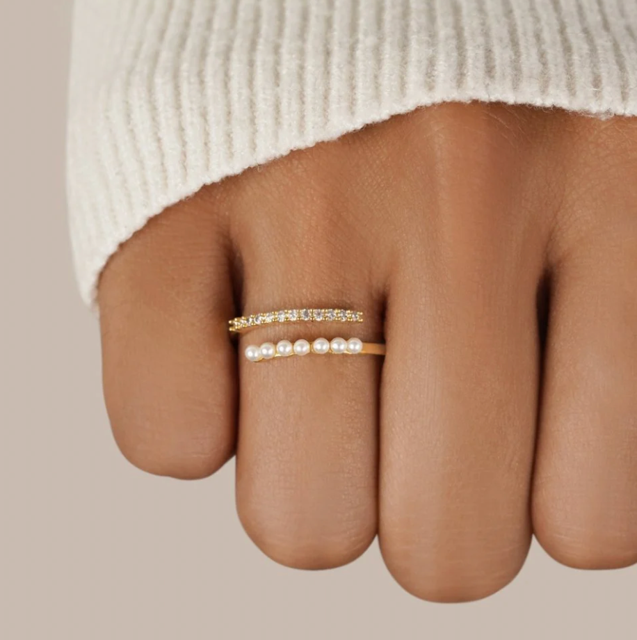 Bague Enroulée Perle et Cristal Wrap Me