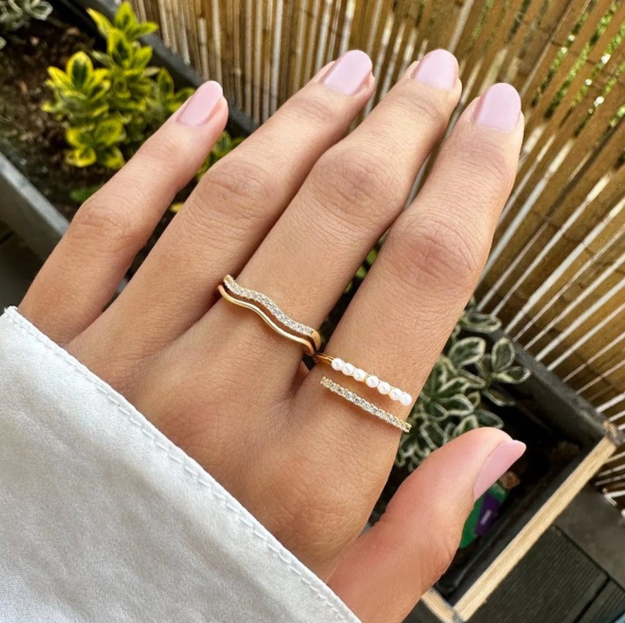 Bague Enroulée Perle et Cristal Wrap Me