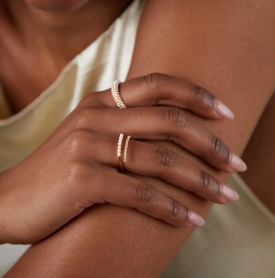 Bague Enroulée Perle et Cristal Wrap Me