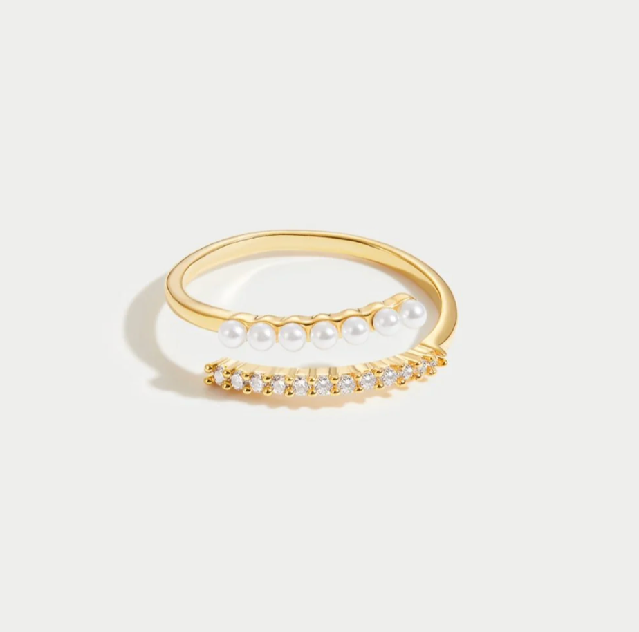Bague Enroulée Perle et Cristal Wrap Me