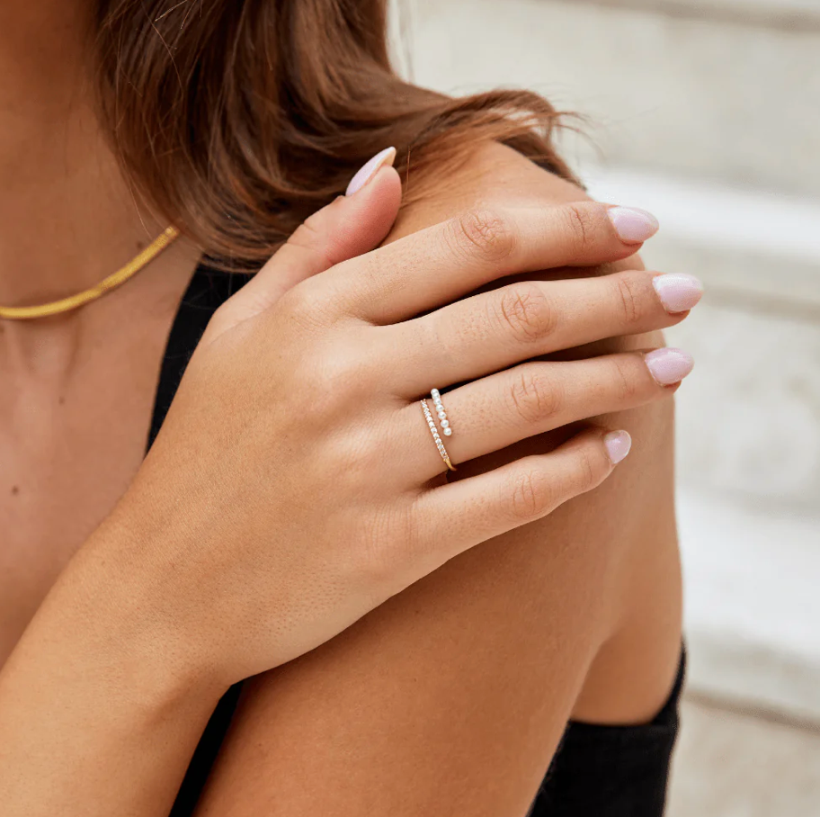 Bague Enroulée Perle et Cristal Wrap Me