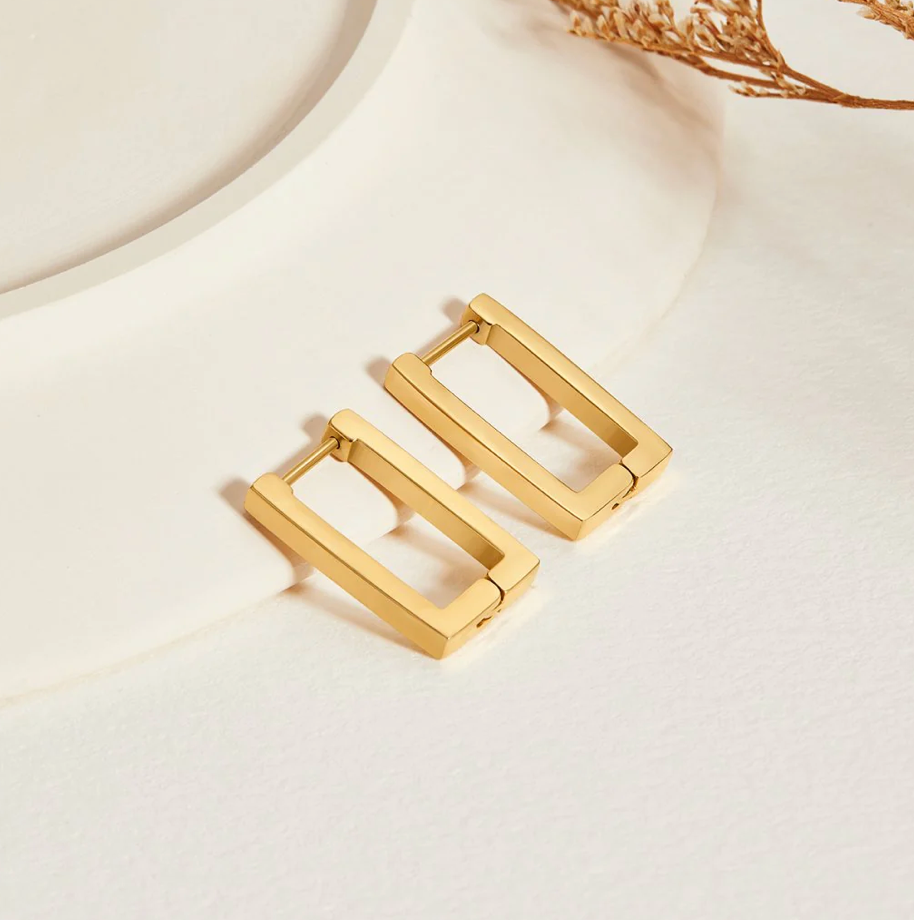 Créoles Rectangulaires Dorées