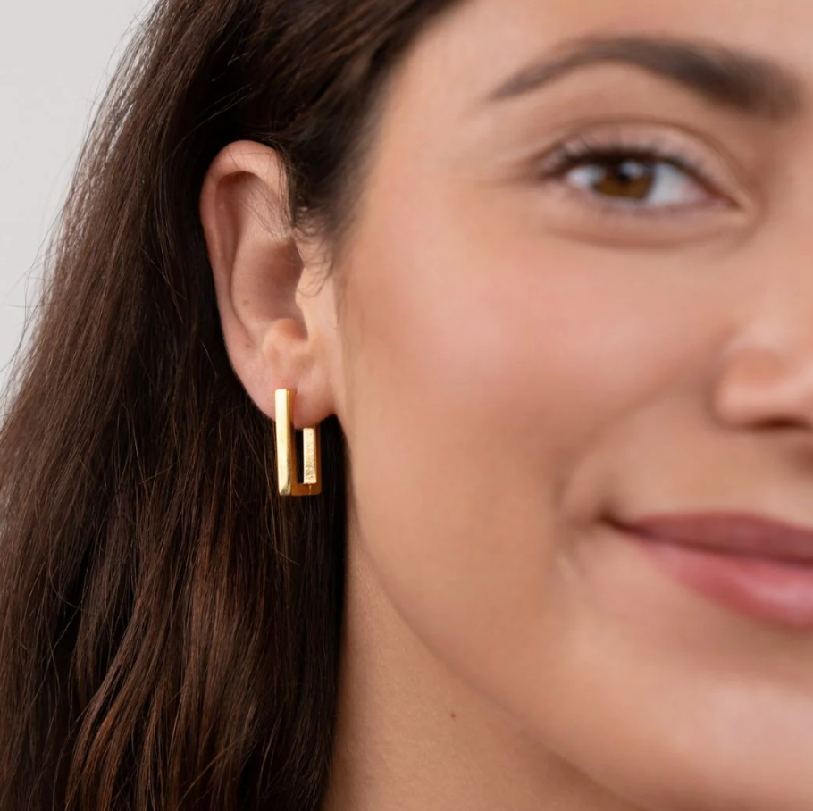 Créoles Rectangulaires Dorées