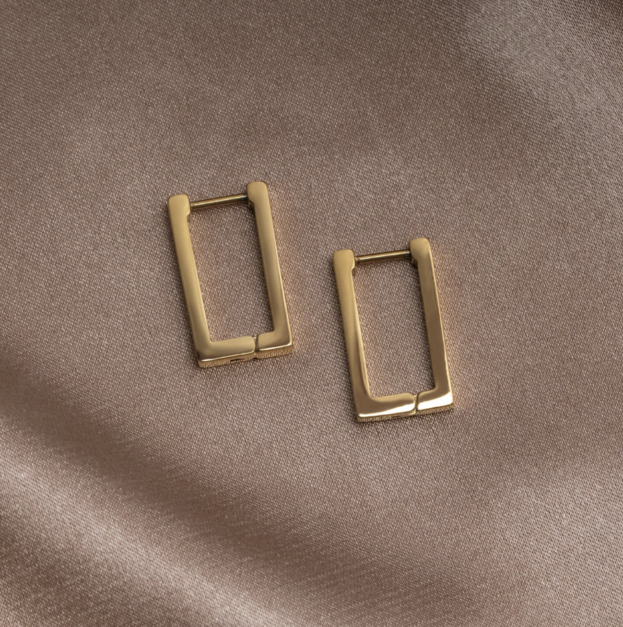 Créoles Rectangulaires Dorées