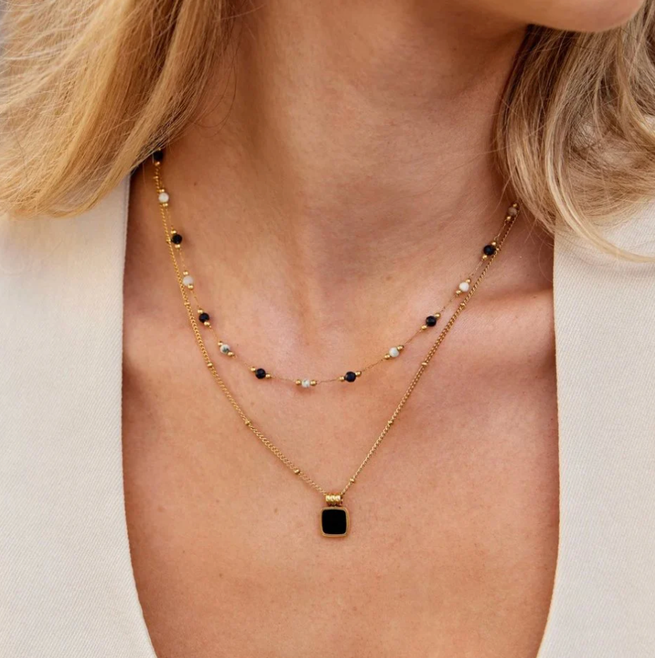 Collier pendentif noir Lucia