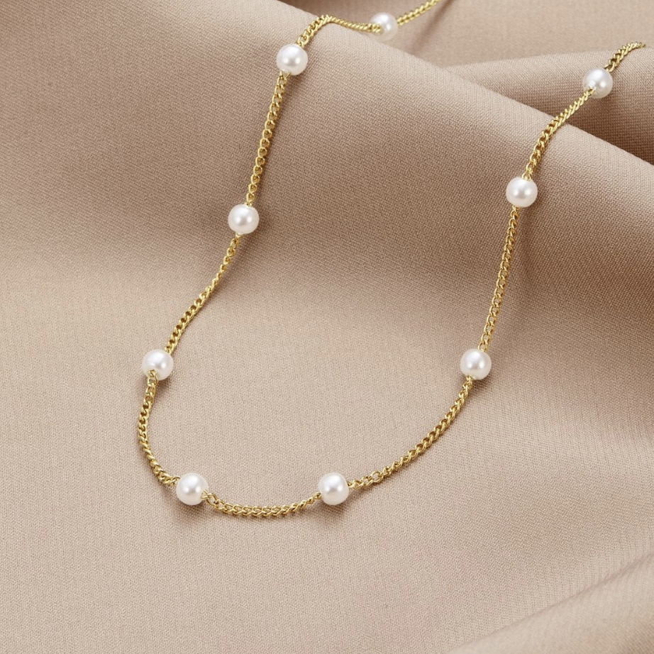 Collier argenté perle Nura