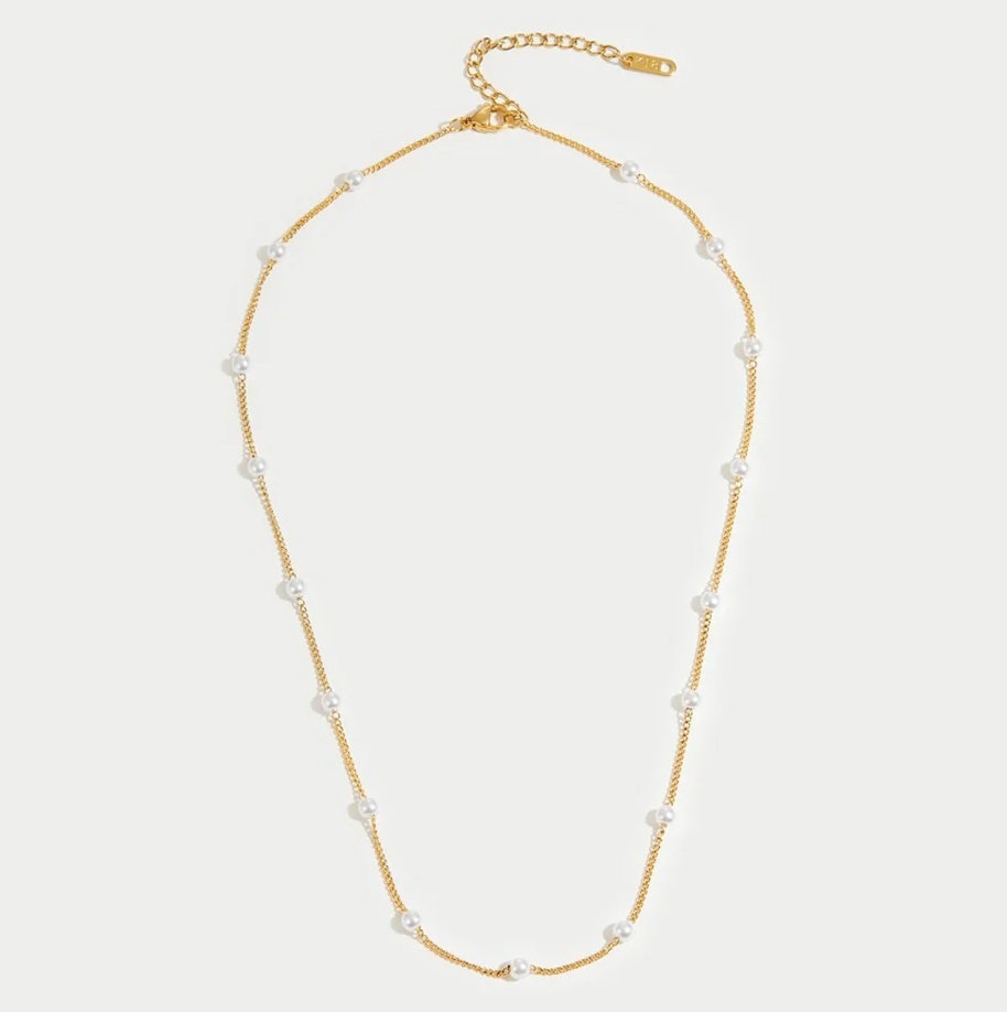 Collier argenté perle Nura