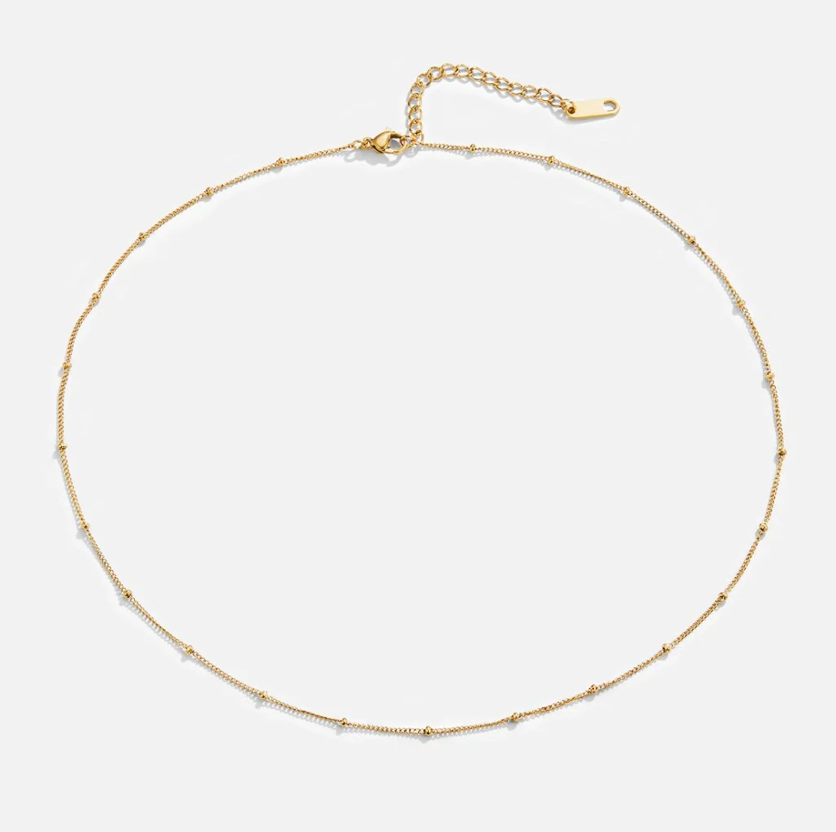 Collier chaîne argentée à perles Niyah