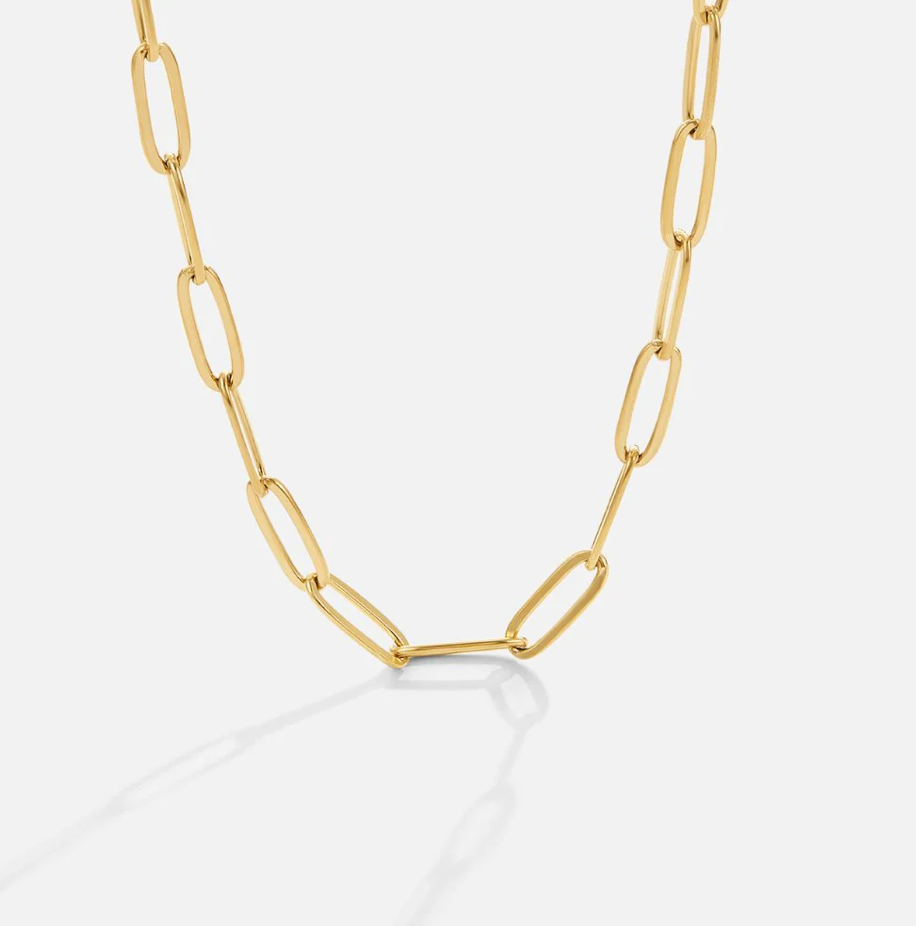 Collier doré maille trombone