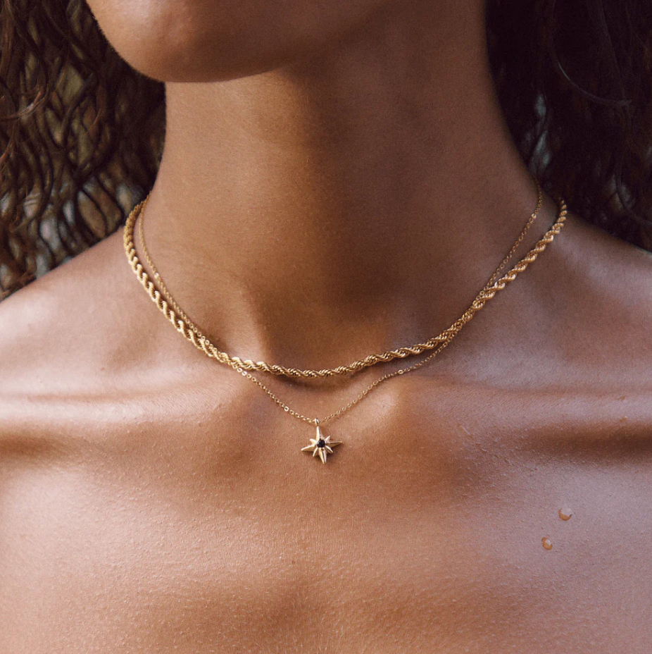 Collier Étoile Guide en cristal émeraude