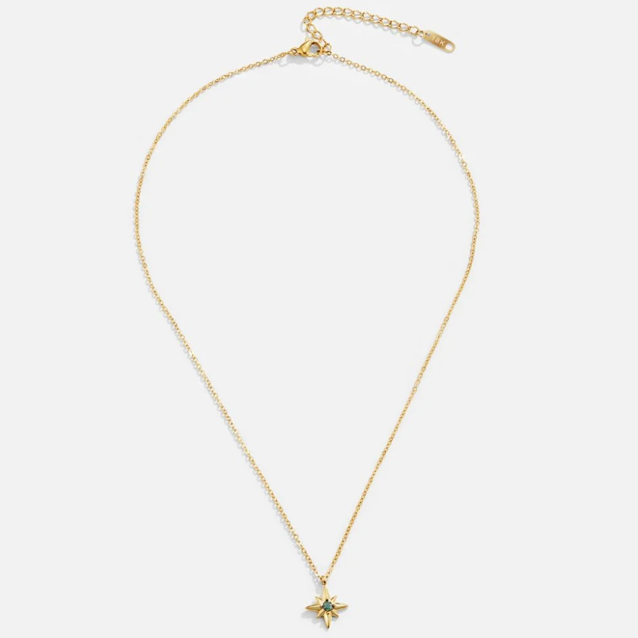 Collier Étoile Guide en cristal émeraude