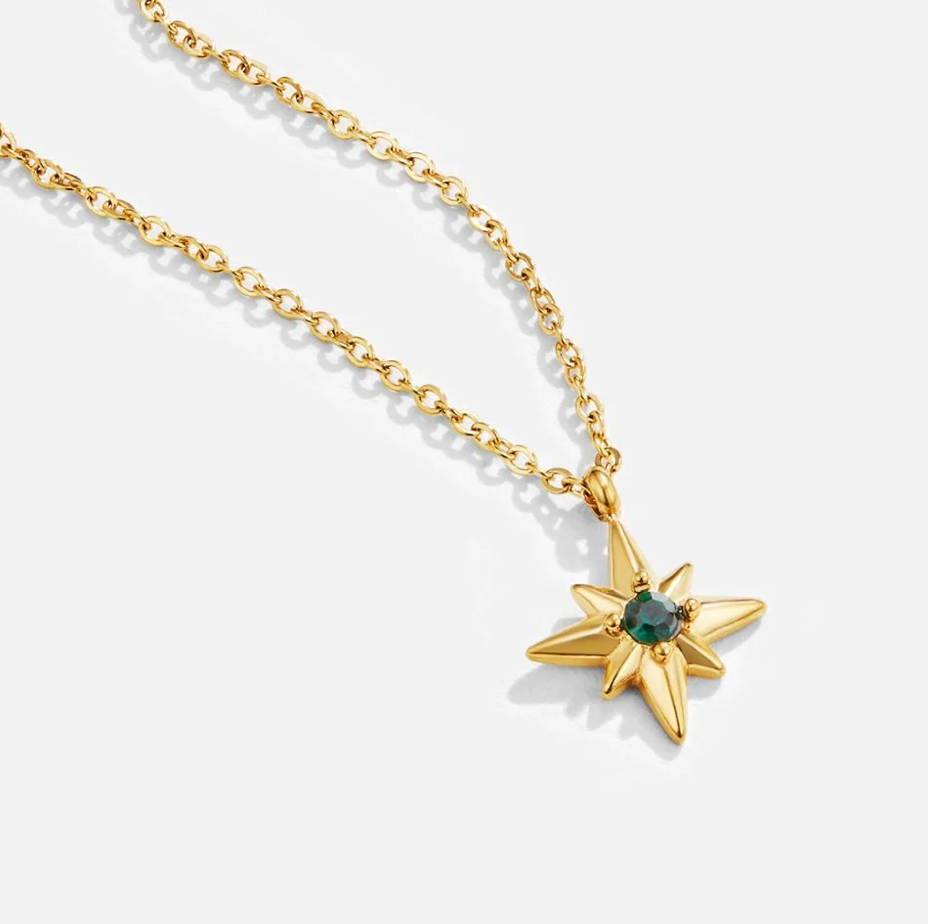 Collier Étoile Guide en cristal émeraude