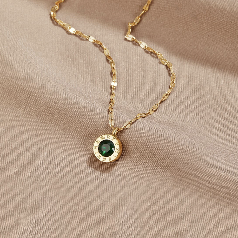 Collier Athena en cristal vert