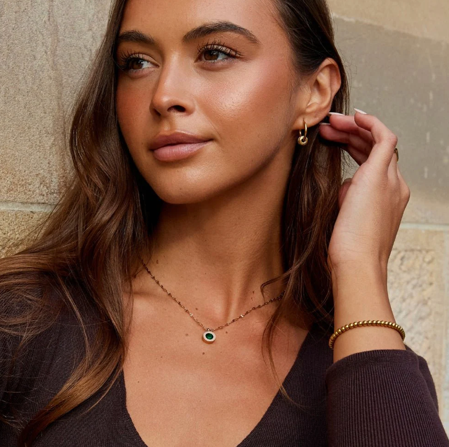 Collier Athena en cristal vert