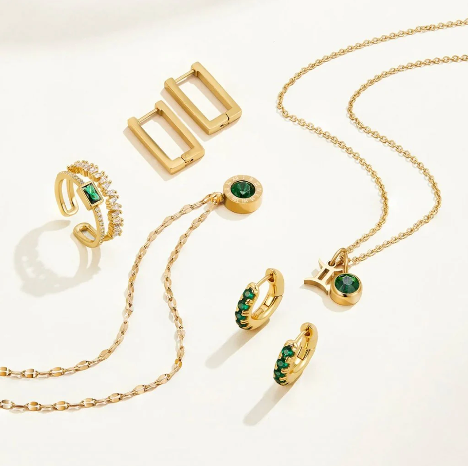 Collier Athena en cristal vert