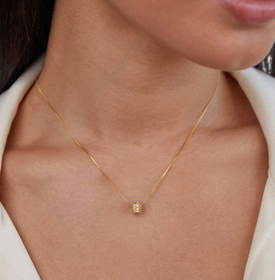 Collier Gigi en cristal plaqué or 18 carats