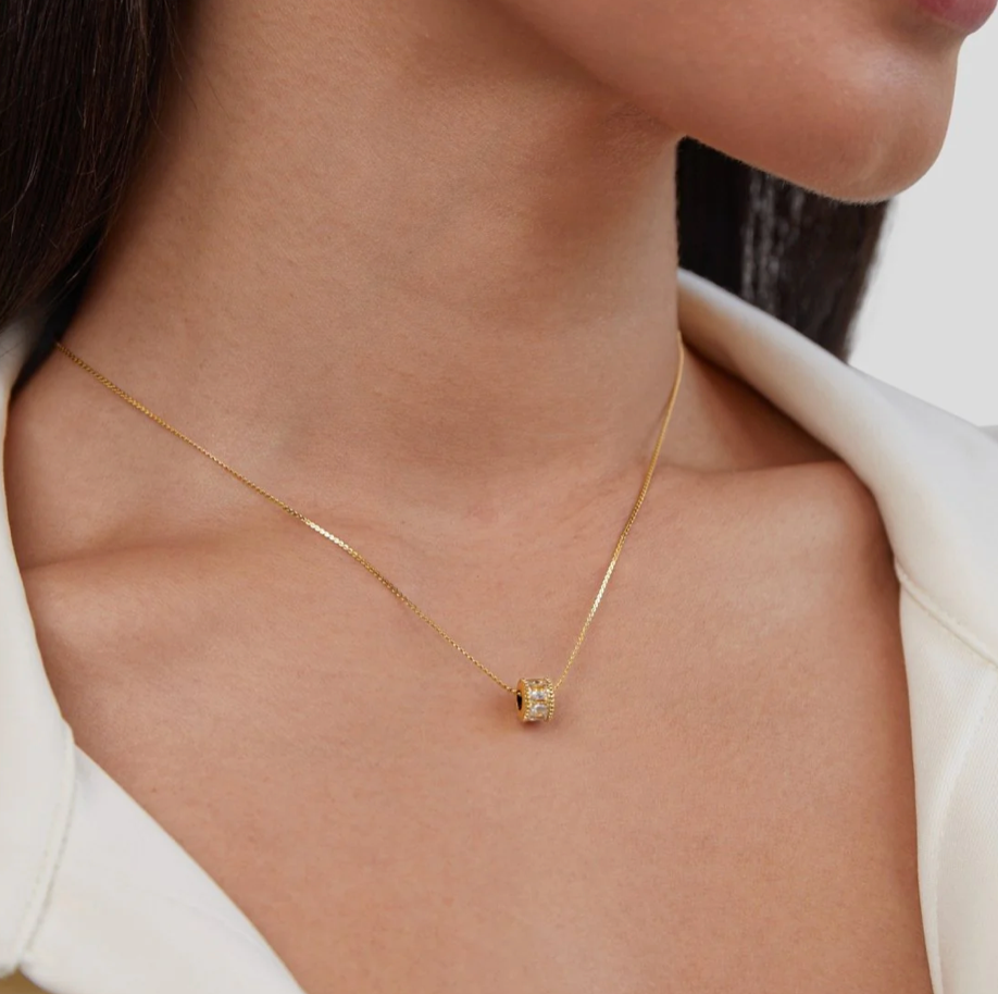 Collier Gigi en cristal plaqué or 18 carats