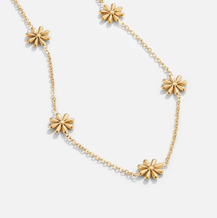 Collier Flower Power plaqué or 18 carats