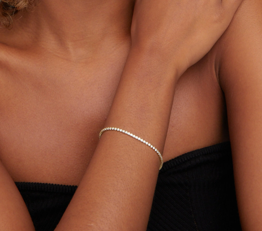 Bracelet tennis Cordelia en plaqué or