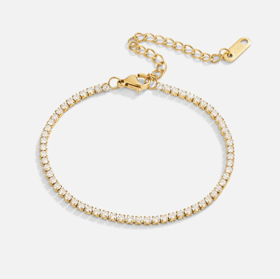 Bracelet tennis Cordelia en plaqué or