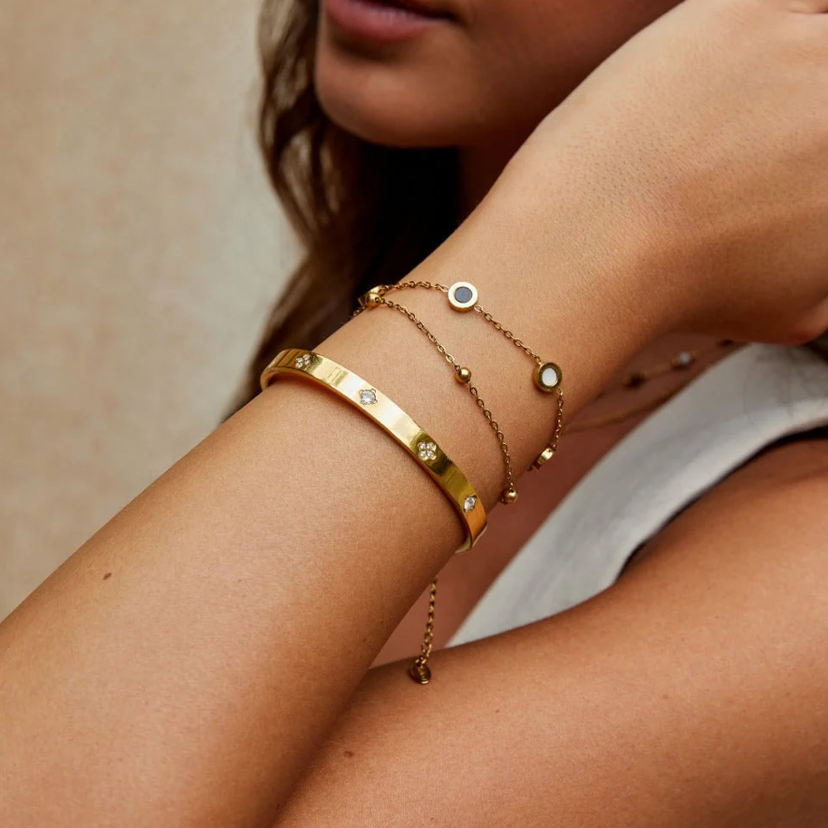 Jonc Trèfle plaqué or