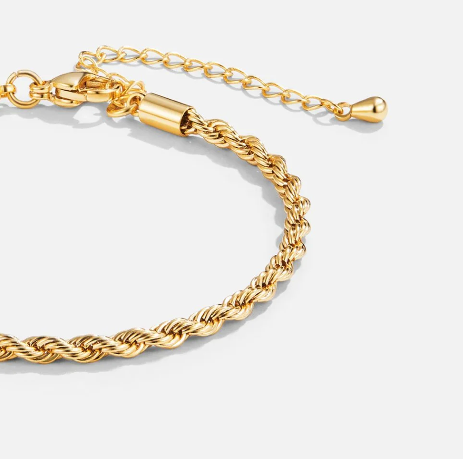 Bracelet torsadé plaqué or 18 carats