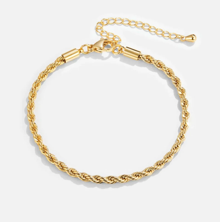 Bracelet torsadé plaqué or 18 carats