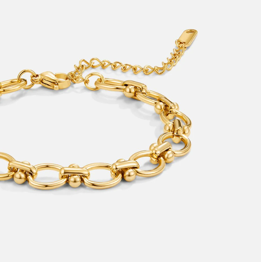 Bracelet chaîne à maillons dorés