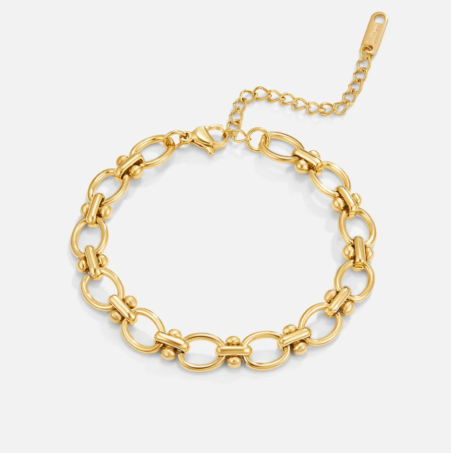 Bracelet chaîne à maillons dorés