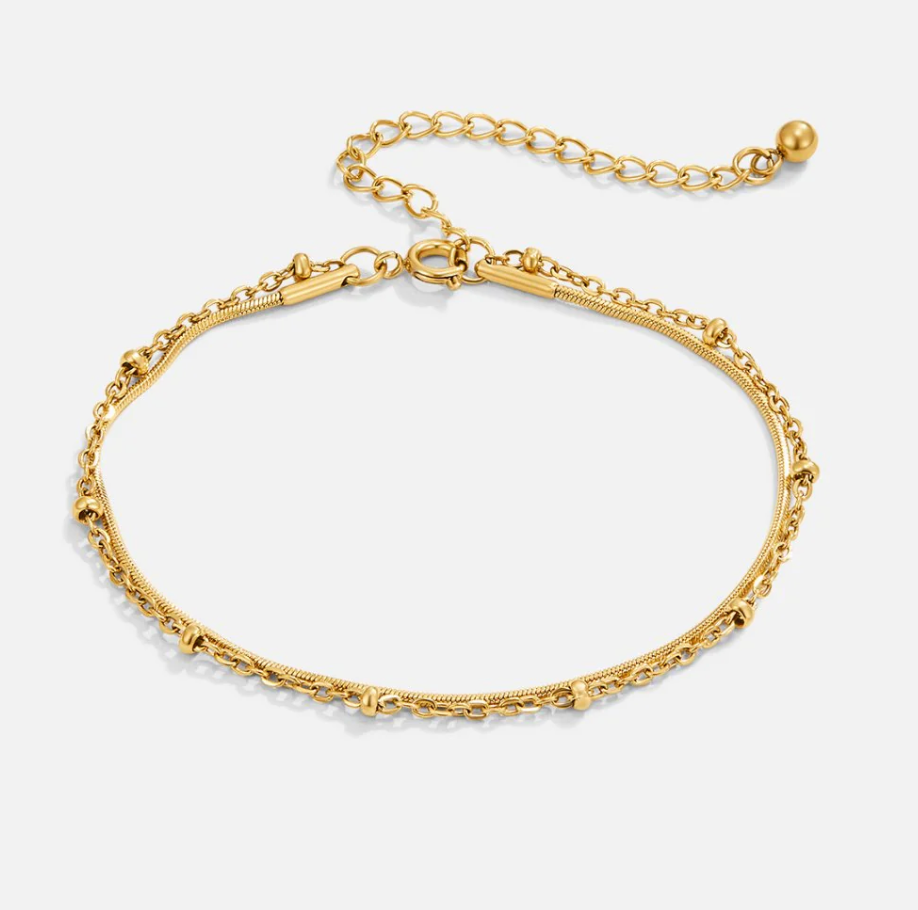 Bracelet Pia doré à plusieurs rangs