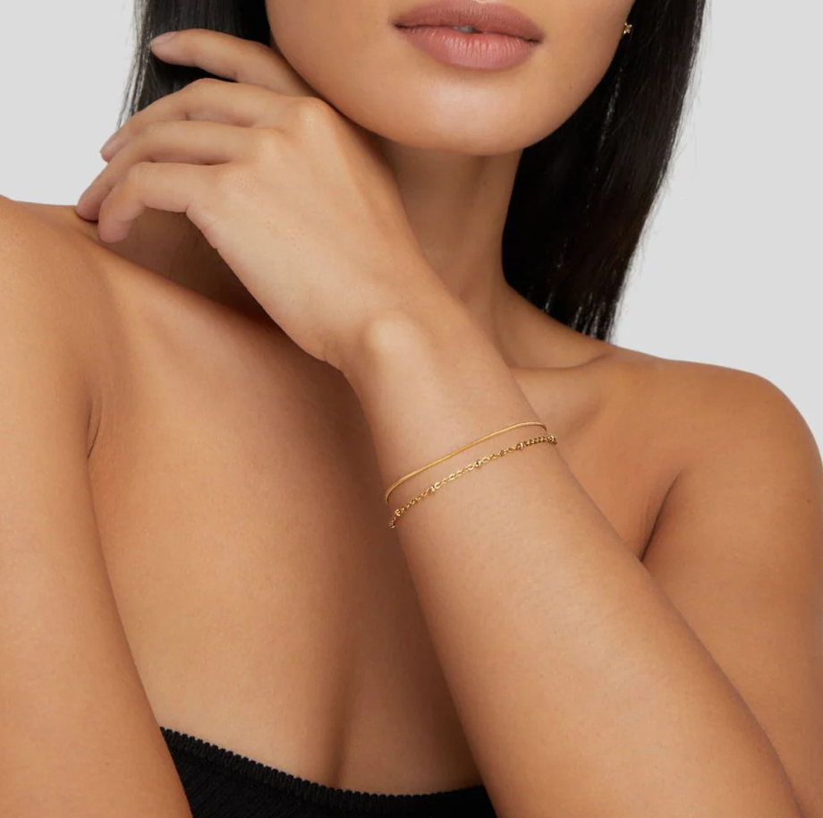 Bracelet Pia doré à plusieurs rangs