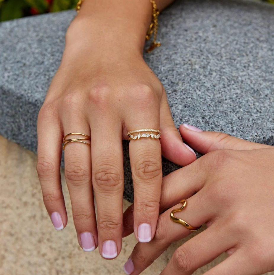 Bague Mia en Cristal Plaqué Or 18K