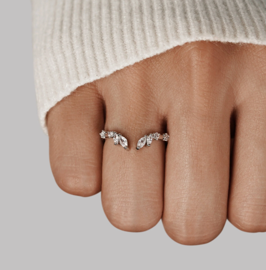 Bague Liane en Cristal Lily Finition Or