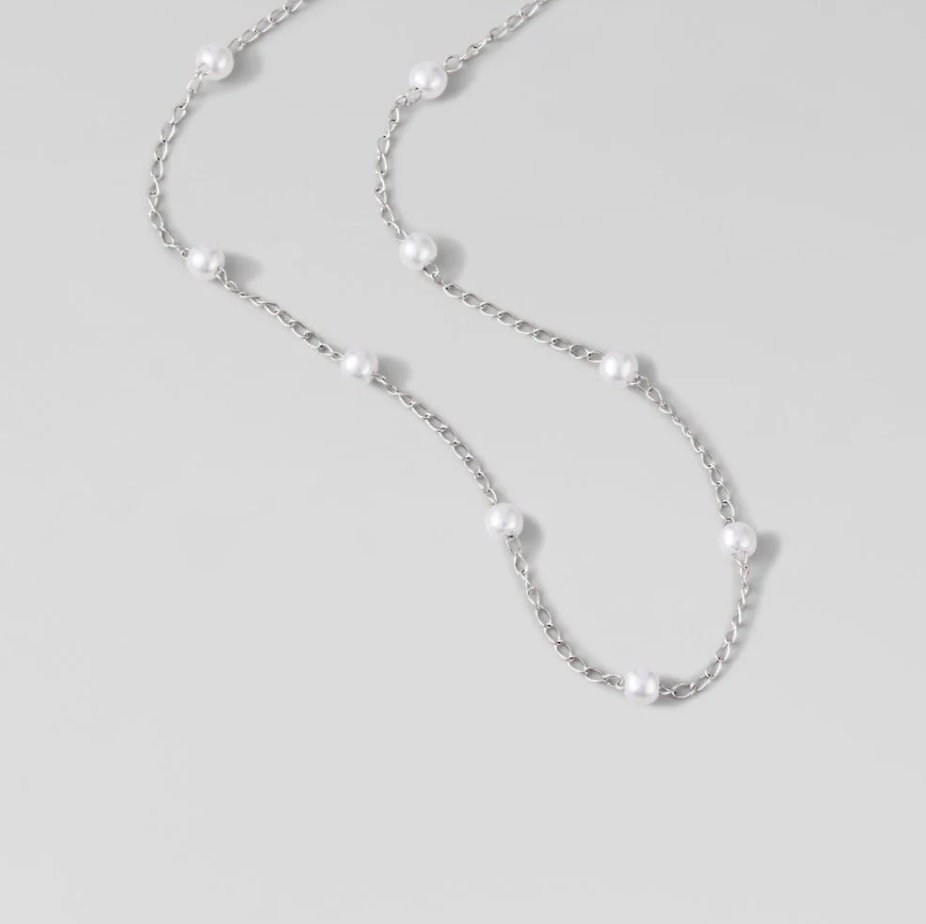 Collier argenté perle Nura